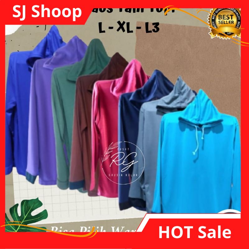 Kaos Sawah Petani Tukang Proyek Bangunan Polos Lengan Panjang Pria Kupluk Topi Tebal Hoodie Oversize