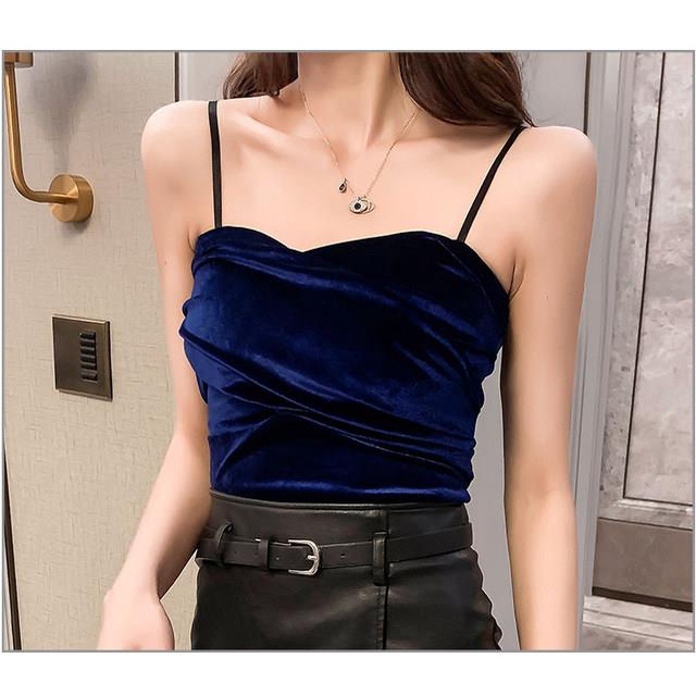 Korean Tank Top Velvet Atasan Wanita 1544 (S-XL)