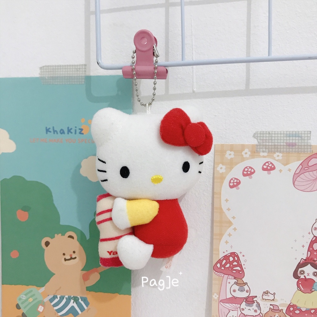 Hello Kitty Yakult Sanrio Character [Preloved] -  Plush Doll Boneka Keyring Ganci Keychain