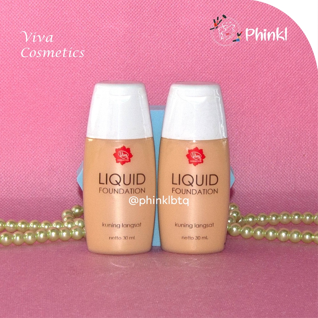 `ღ´ PHINKL `ღ´ 【v】【i】【v】【a】 Viva foundation cair liquid with bengkuang alas bedak lembut hasil  natural ringan sehari hari