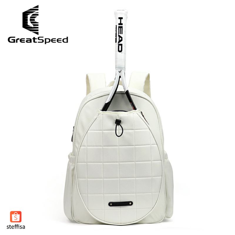 TAS PUNGGUNG RAKET GREATSPEED | olahraga bulu tangkis badminton tenis tennis backpack sports bag stylish minimalist casual original asli baru new impor premium putih hitam