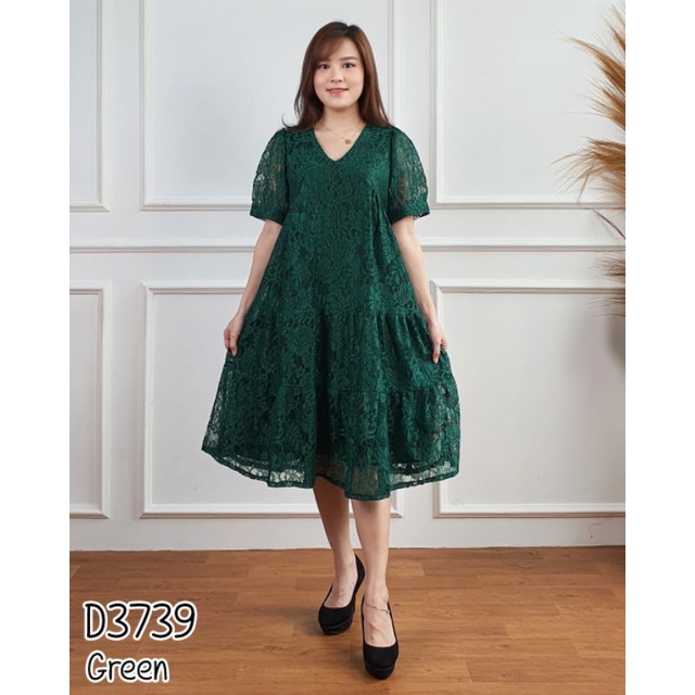 Baju Mini midi dress natal brukat brokat lace mesh terbaru special christmas dress party new year ev