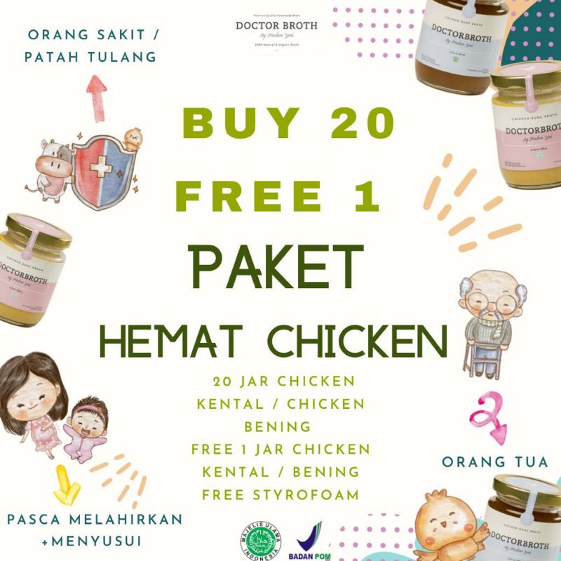 paket chicken bonebroth 20 jar doctorbroth by madam yeni surabaya