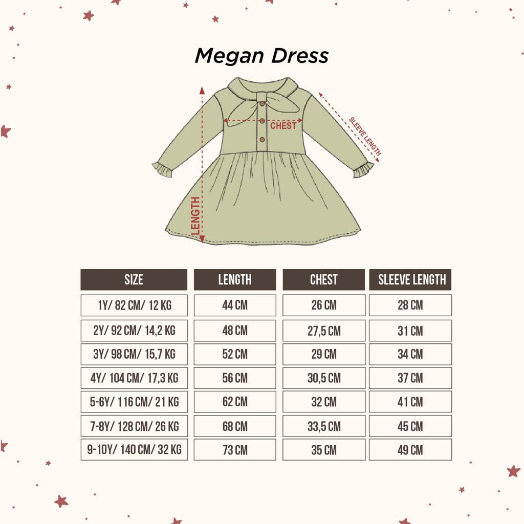 BOHOPANNA Megan Dress 1-10 Tahun Long Dress Fashion Anak Perempuan CBKS