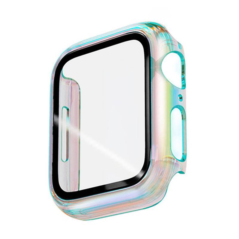 Case Pelindung Layar Bahan Kaca electroplate Untuk Apple Watch Seri 8 7 6 5 4 3 2 1 SE2 49mm 45mm 41mm 42mm 40mm 38mm