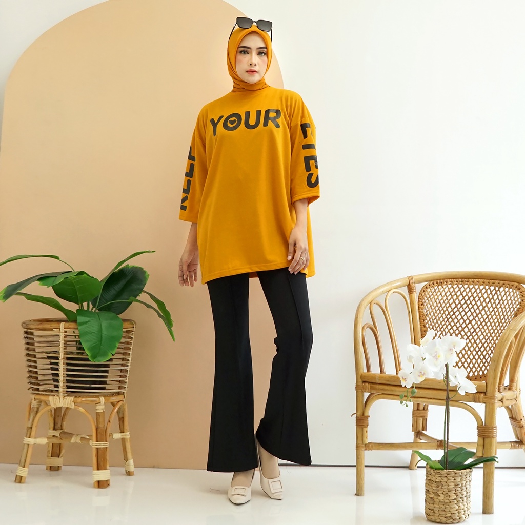 GR ATASAN BASIC OVERSIZE / KOREAN TOP KAOS JUMBO LD 135 TUNIK BABYTERRY SR327