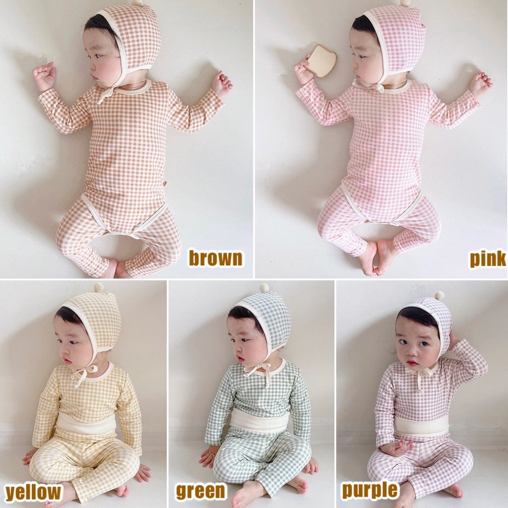 [isi 3] 3-18bln TOPI + JUMPER + CELANA PIYAMA BAYI ANAK BAJU JUMPSUIT ROMPER PEREMPUAN catalog TGLE TE