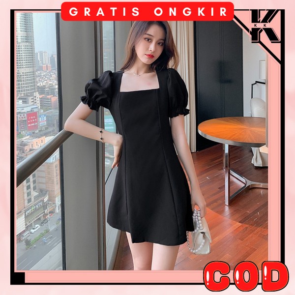 Dres Selutut Lgn Pndek Baj Dress Mini Sexi Gaun Cewe Kasual Deres Polos Tanpa Lengan Drees Sexy Midi