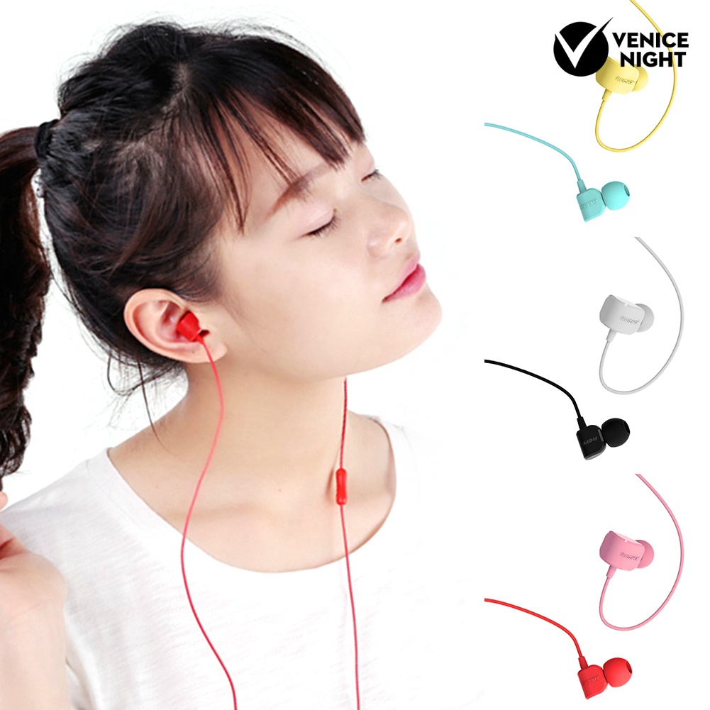 (VNEP) (Berkabel) Remax RM-502 3.5mm Stereo Ponsel Earphone In-ear Headset dengan Mic