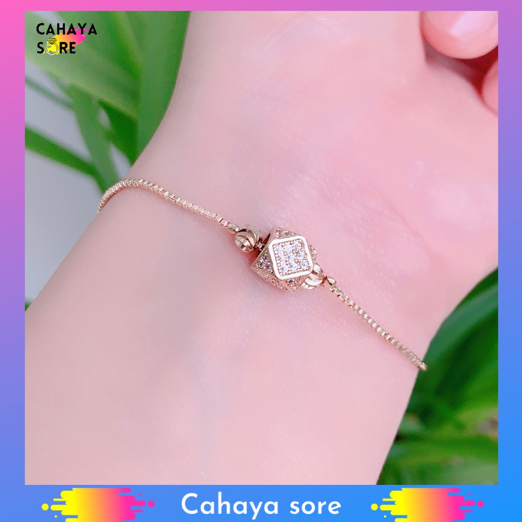 Gelang Xuping Gold Gelang Tangan Dewasa Rantai Permata Cantik G25