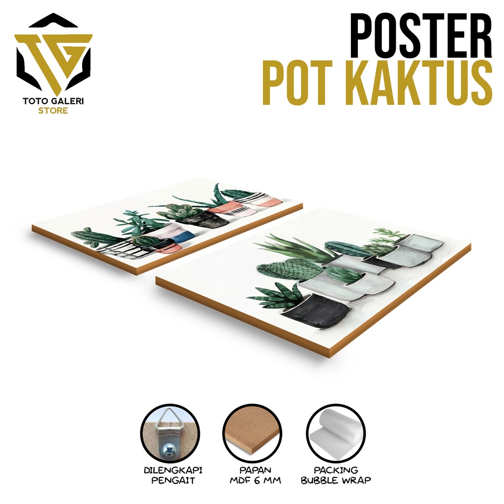 PAJANGAN DINDING TANAMAN KAKTUS HIASAN DINDING GAMBAR KAKTUS