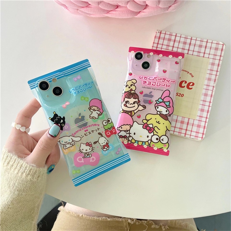 Soft Case Silikon Motif Kartun Warna Jelly Untuk iPhone 14 13 12 11 Pro Max X Xr Xs Max 8 7 6 6s Plus