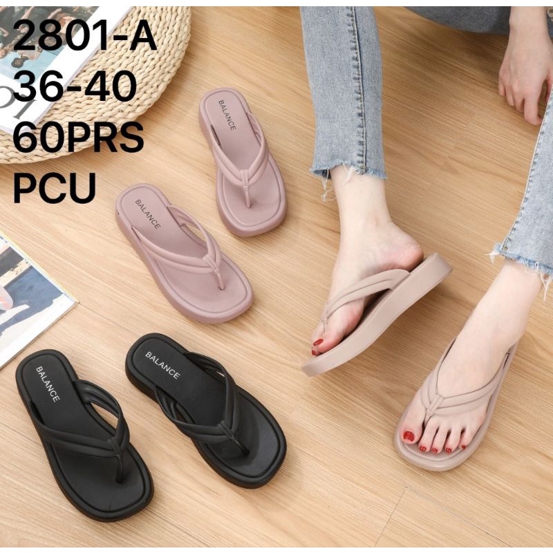 Sun-DONA Sandal Jepit Import Anti Slip Sandal Jepit Tebal Sandal Wanita Import Balance 2801