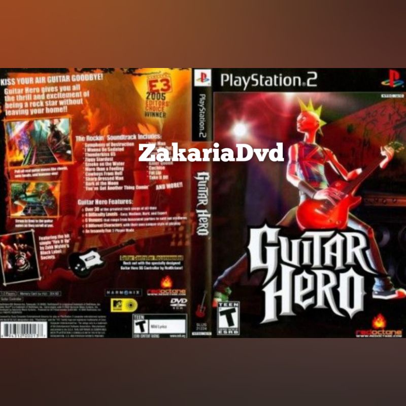 Kaset Ps 2 Guitar Hero 1