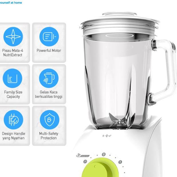 Midea Blender 2 in 1 1.5 Liter ( Midea BLG-1501) - Blender Kaca 2in1
