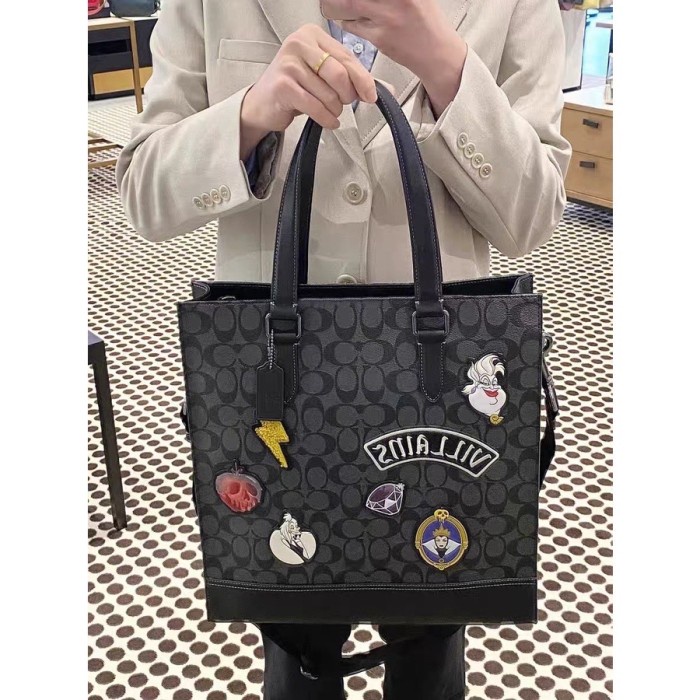 Disney x Coach Graham Structure Tote in Signature Canvas with Patches