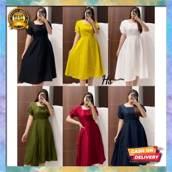 Deres Waita Import Dres Natal Pesta Baj Dreas Perempuan Kondangan Gaun Kasual Korea Style Gaun Pesta