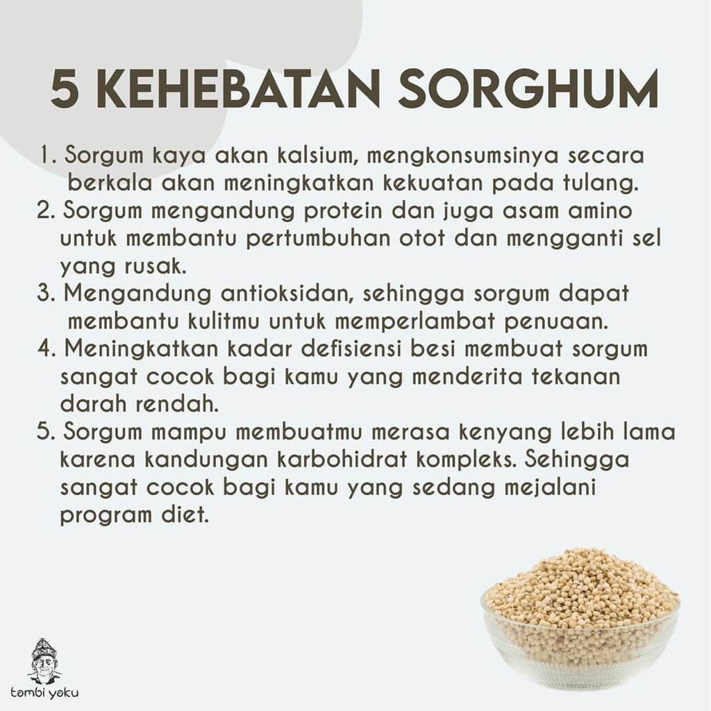 TAMBIYAKU Beras Sorghum 500 g Halal | Beras Rendah Kalori | Untuk Diet &amp; Diabetes