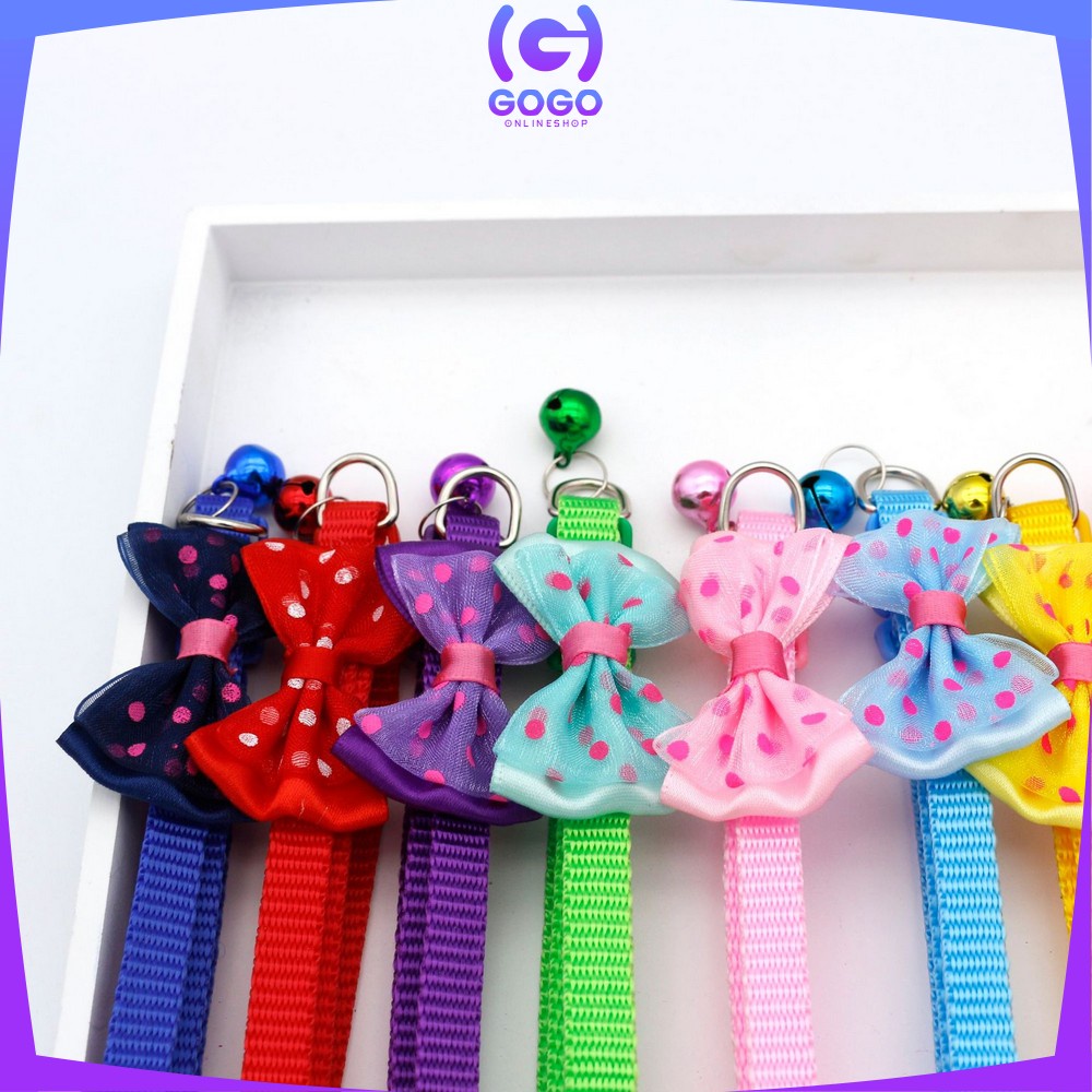 GOGO-C567 Kalung Kucing Anjing Lonceng Motif Polos Pita Love / Kalung Pita Lonceng Aksesoris Hewan Peliharaan