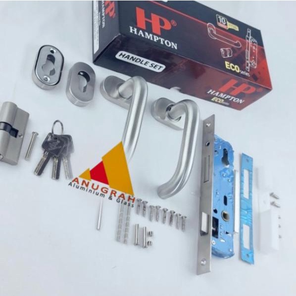 Kunci + Handle Hampton Komplit Set Pintu Aluminium