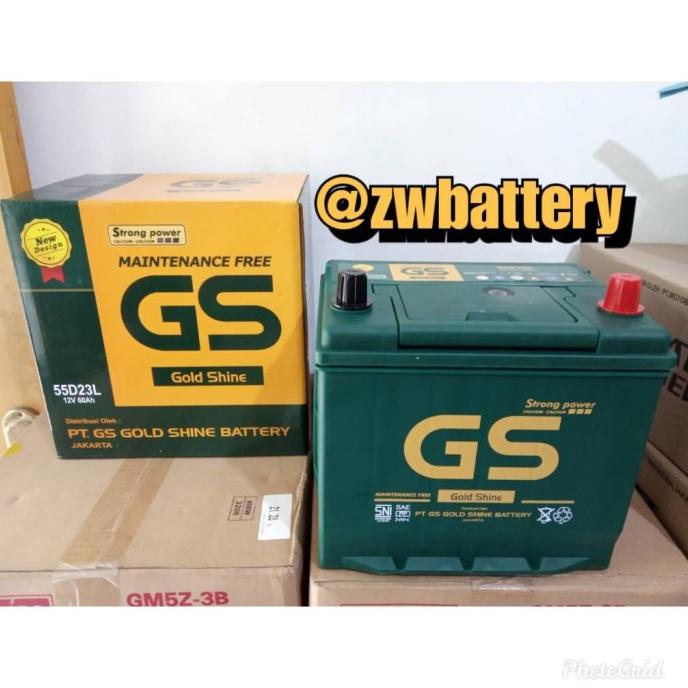 Aki 55D23L GS MF 12 Volt 60 Ampere