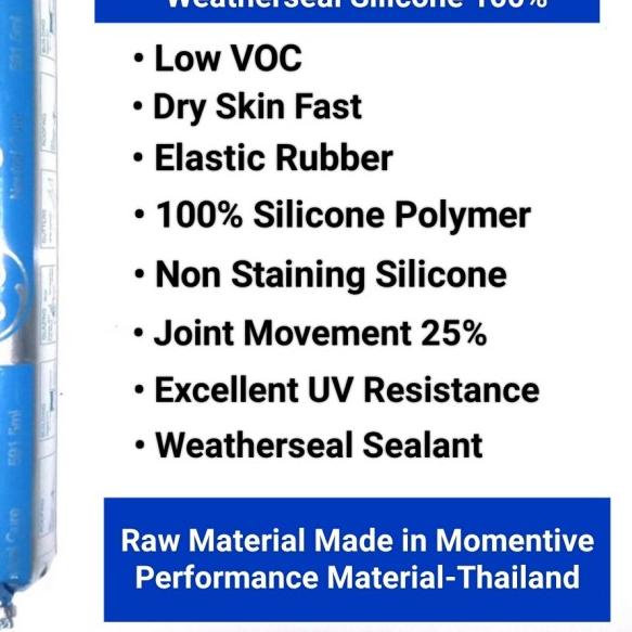 

Lem Silicone Sealant Silglaze N10 GE Thailand Neutral Silicone Sealant - Dark Brown