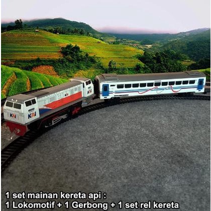 Kereta Api Indonesia - Mainan Kereta Api - Gerbong dan lokomotif- Full