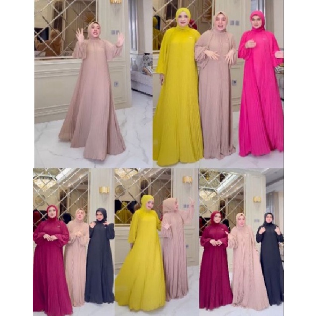 gamis plisket Shella saukia