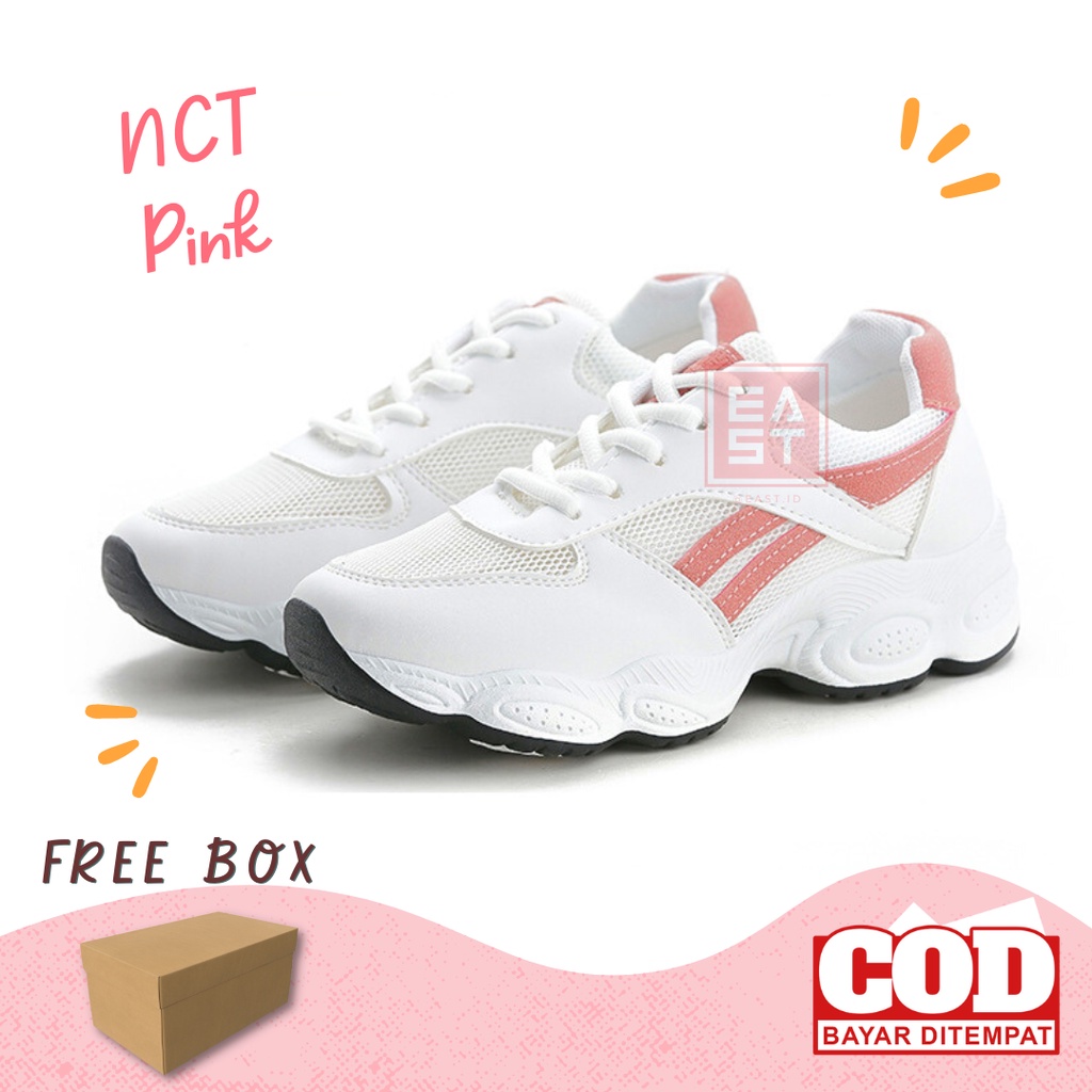 Sepatu NCT Pink Sneakers Kanvas Wanita Casual Import Sport Shoes Original
