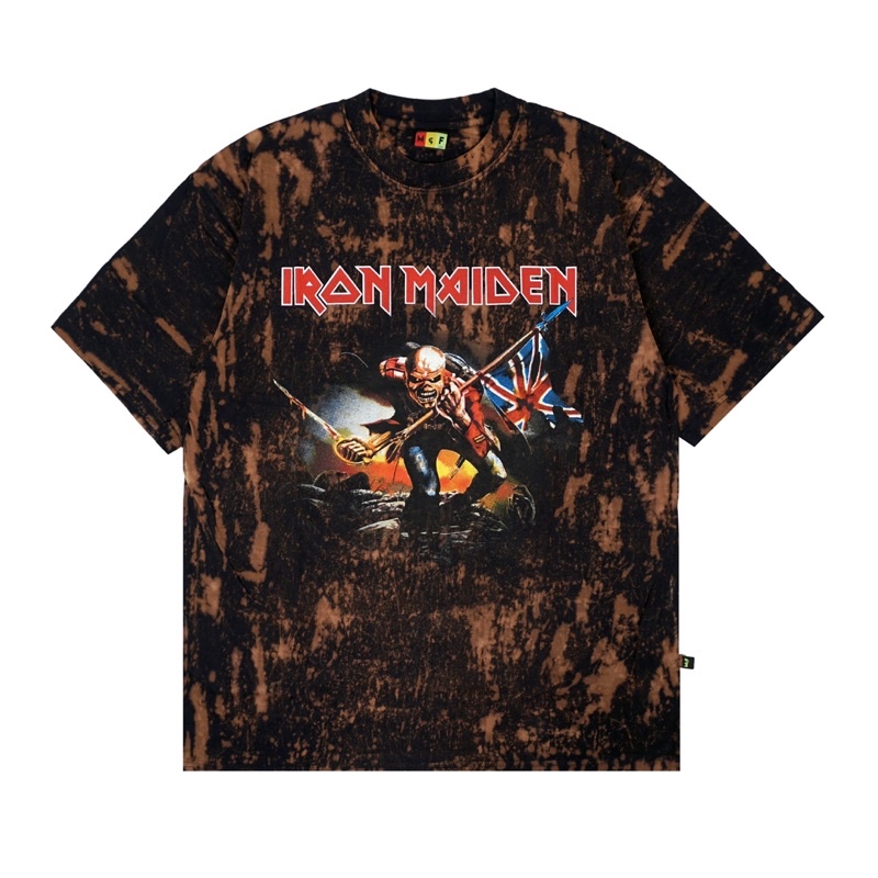 KAOS TIE DYE BROWN BLACK IRON MAIDEN OVERSIZED