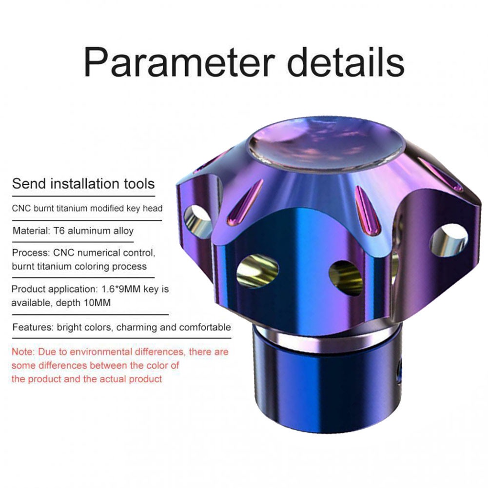 Titanium Alloy Sepeda Motor Kunci Kepala Penutup Kunci Gantungan Kunci Hexagon Kunci Kepala Tip Penutup Pelindung Kunci