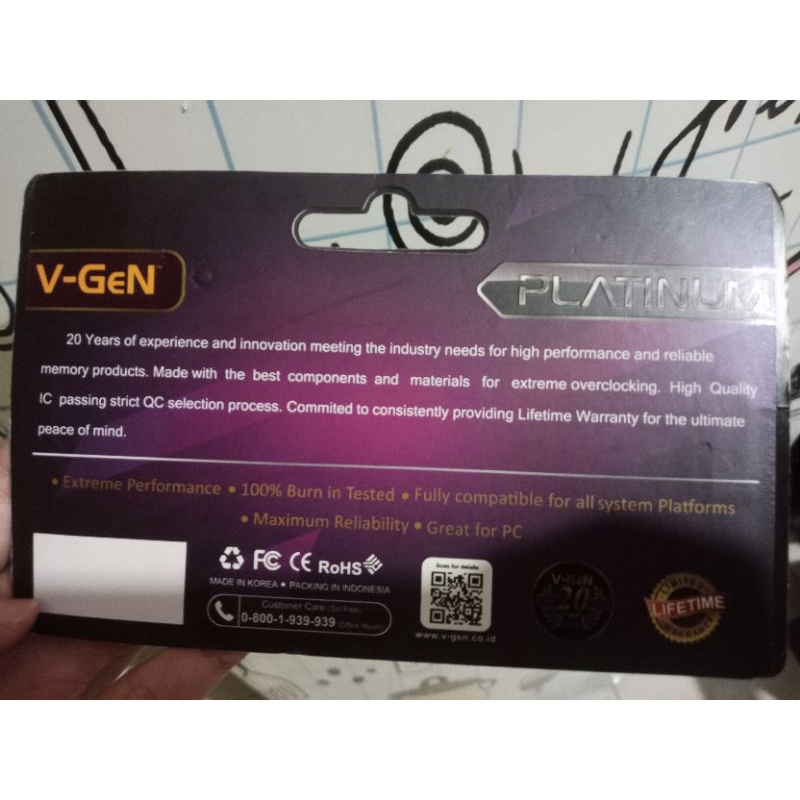 RAM PC/Komputer Longdimm DDR4 8GB PC 2133 V-GeN