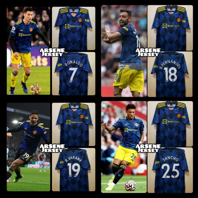 Jersey MU 3rd 2021/22 nameset 7 18 19 25 Auri Sport
