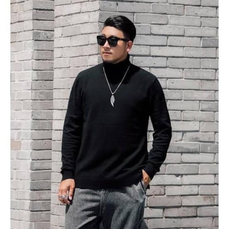 *Harga Grosir* TURTLENECK PRIA / COWOK TANGAN PANJANG BAJU KAOS LEHER TINGGI POLOS LENGAN PANJANG SI