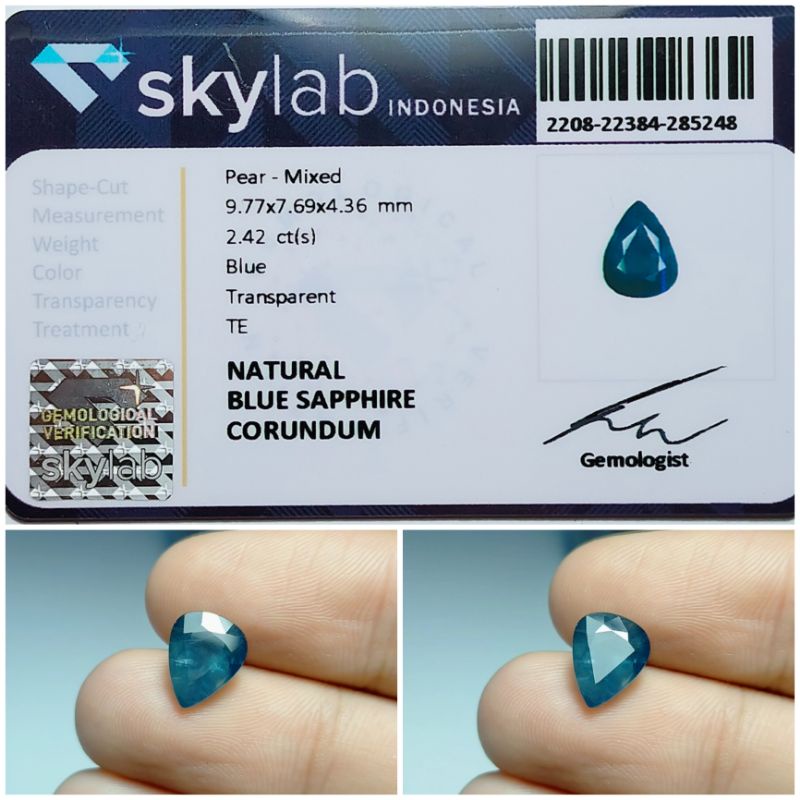 Batu Permata Blue Sapphire Natural Asli Bersertifikat