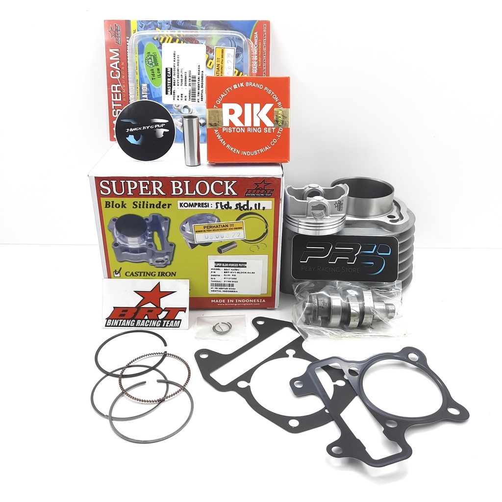 Paket 1 Bore Up Blok BRT Beat Karbu Scoopy Karbu Spacy Karbu PRS Peby Racing
