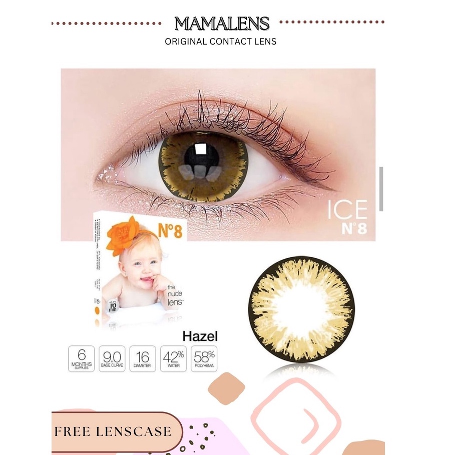 SOFTLENS ICE N8 COLOR BIGEYES 16MM MINUS 0.50 SD 3.00 FREE LENSCASE - MAMALENS