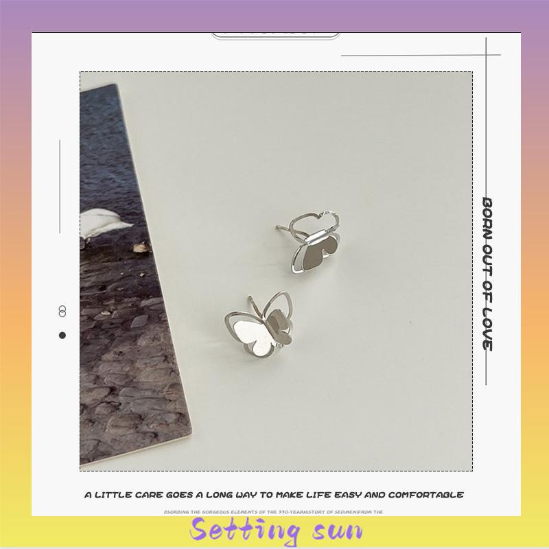 Anting Kupu Korea Untuk Wanita kecil berongga Butterfly Earrings Stud Tusuk Kupu TN