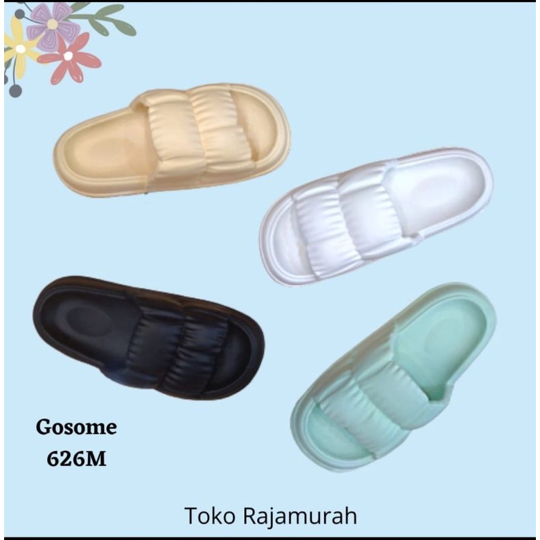 Sandal karet Gosome - sendal wanita slop pastel size 36-40