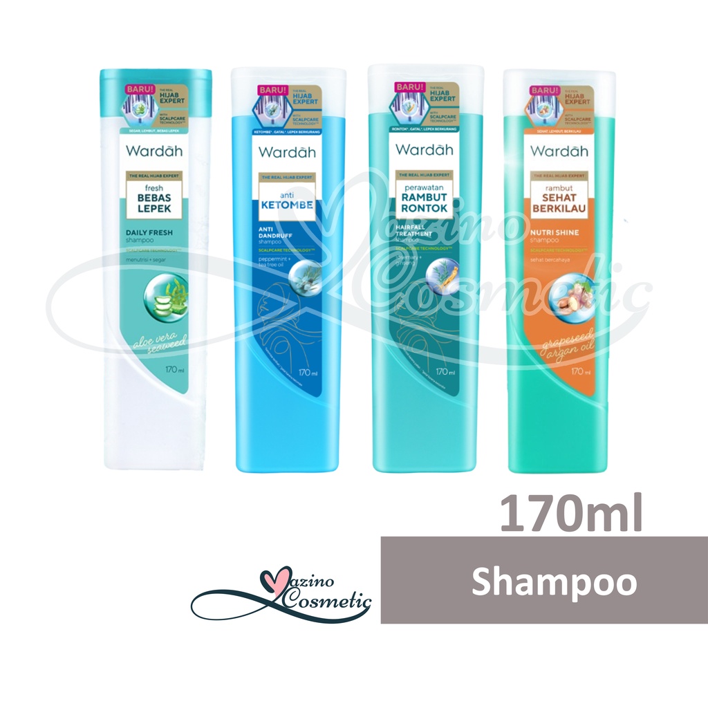 Wardah Shampoo Anti Dandruff | Daily Fresh | Hair Fall Treatment | Nutri Shine 170ml