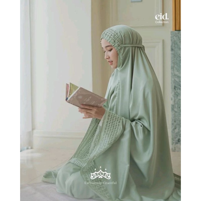 Telekung Ainun, Mukena Bahan Silk Armany by Kazami store