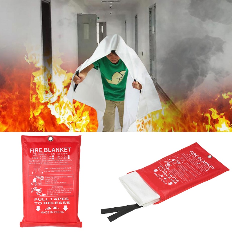 【1*1 M】Fire Blanket/Selimut Anti Api/Fiberglass Kain Pemadam Api/Fire Pemadam Api Fiberglass