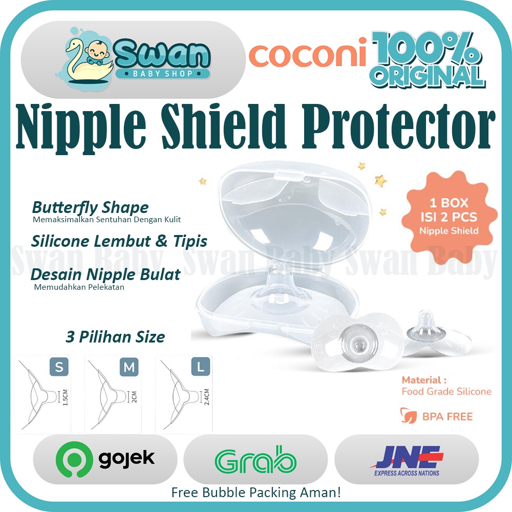 COCONI Nipple Shield 2 pcs | Pelindung Puting Bahan Silikon Menyusu