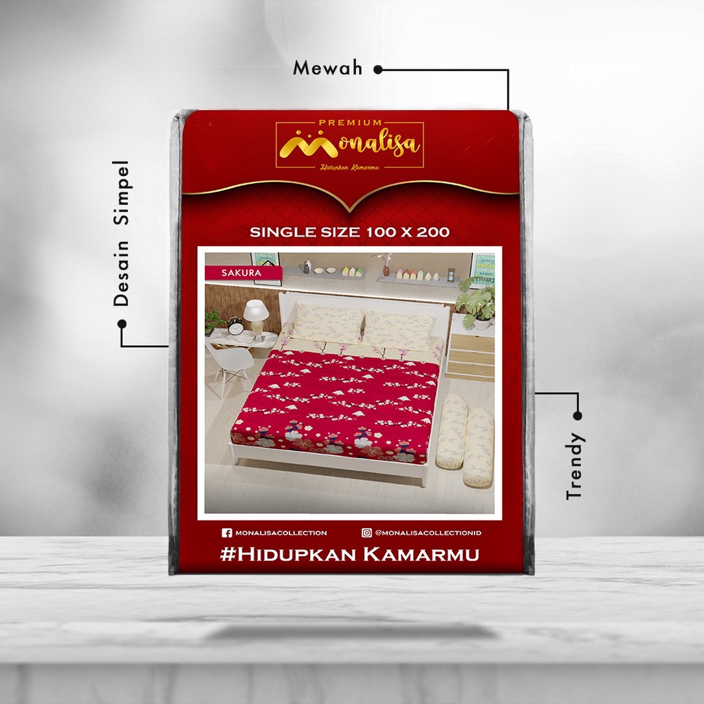 Monalisa Premium Sprei Uk 160/180 - Scarlet Gift