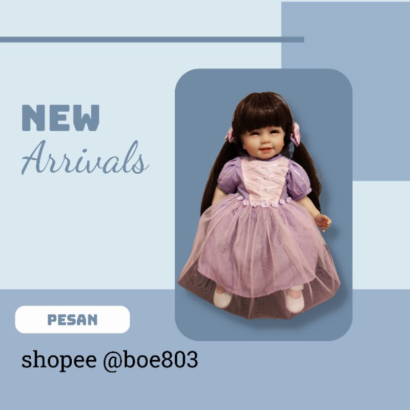 princess dress untuk boneka reborn 22-24 inch (hanya baju)