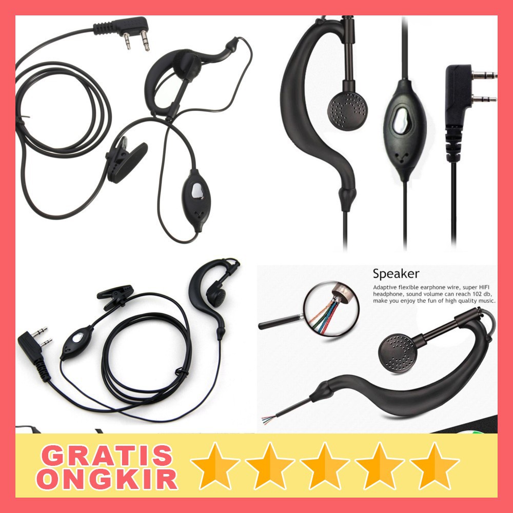Headset Earphone Headfree HT Hatong Walkie Talkie Handy Talky - Walki Talki Headphone Earbuds Headse