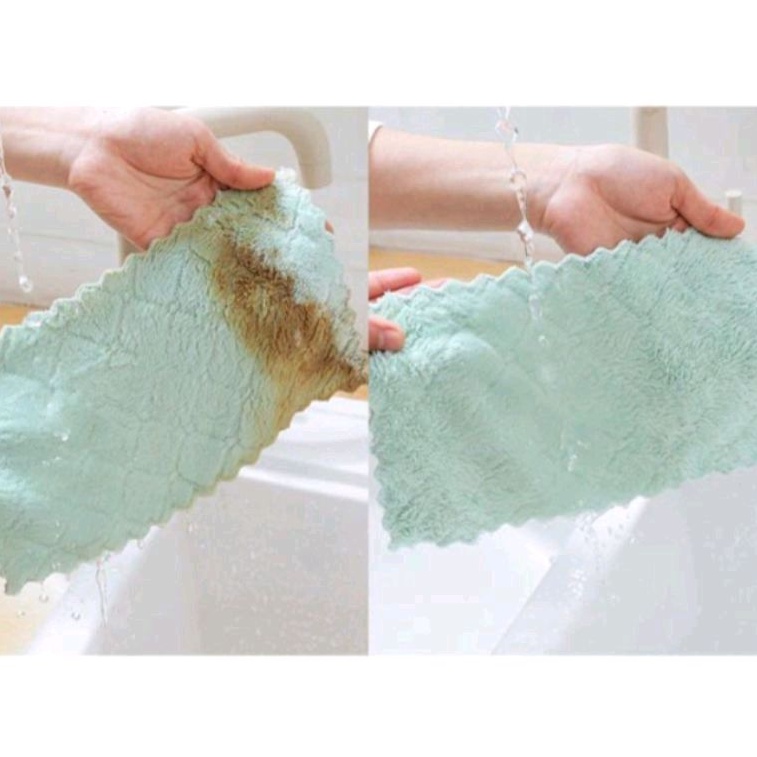 Kain Lap Microfiber Cuci Piring Anti Minyak Dapur Tangan