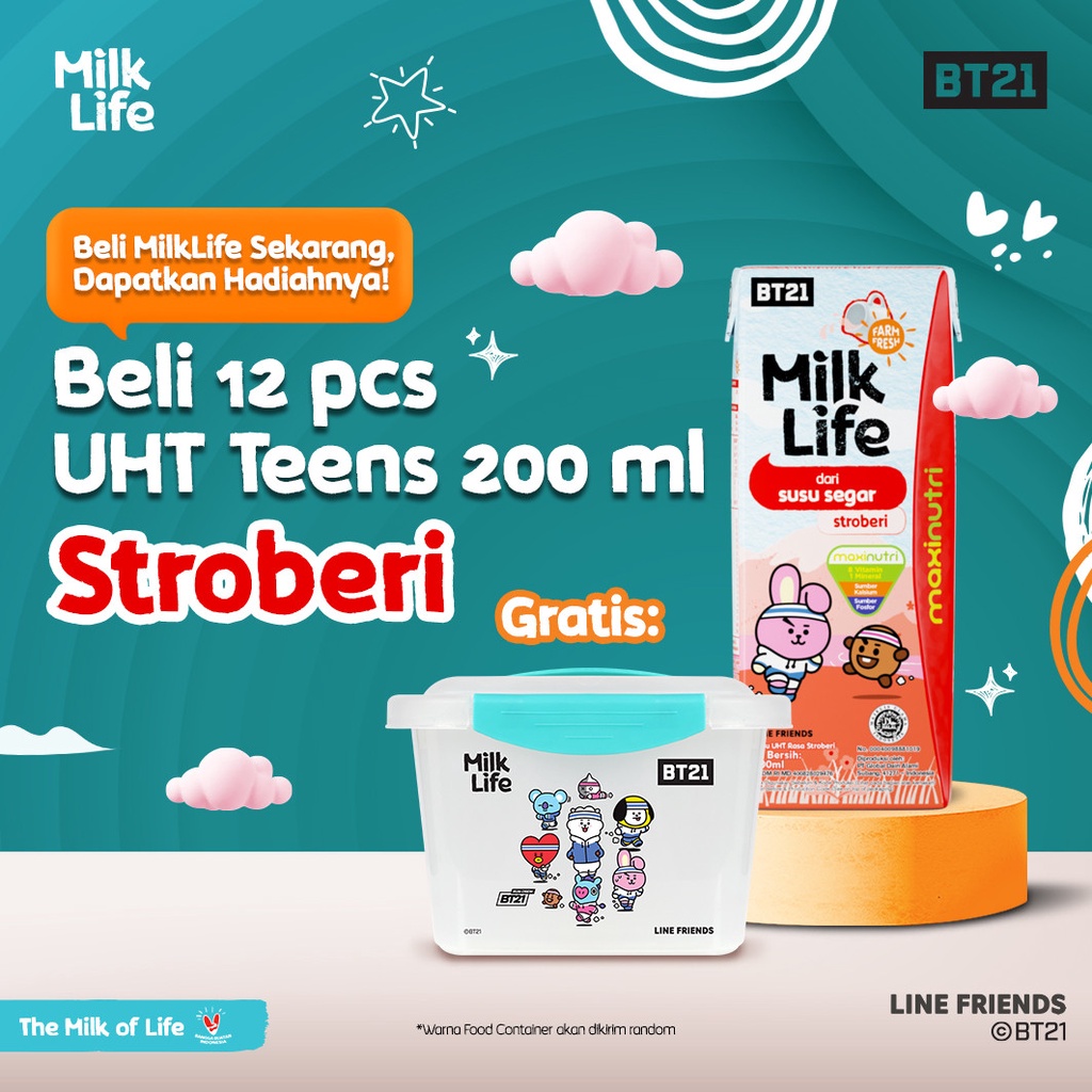 

MilkLife UHT Teens Stroberi 12 Pcs @200 ml