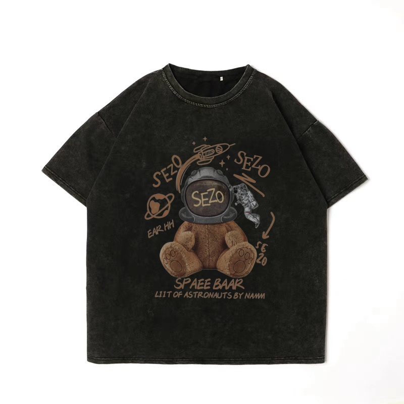 RDGF official shop 2023 T-shirt baru  kaos murah PRIA &amp; WANITA (UNISEX)  kaos motif teddy bear atasan kaos  Kaos Pria Antik crewneck washed black washed tshir baju kaos  kaos hitam