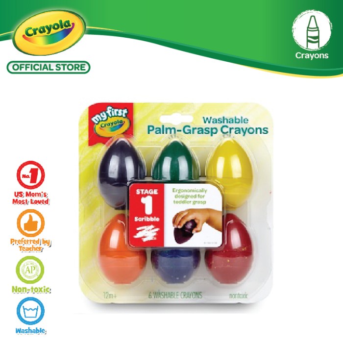 

My First Crayola Stage 1 Washable Palm-Grasp Crayon 6pcs